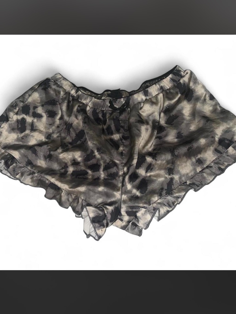 Women’s Black & Gray Printed Satin Shorts
